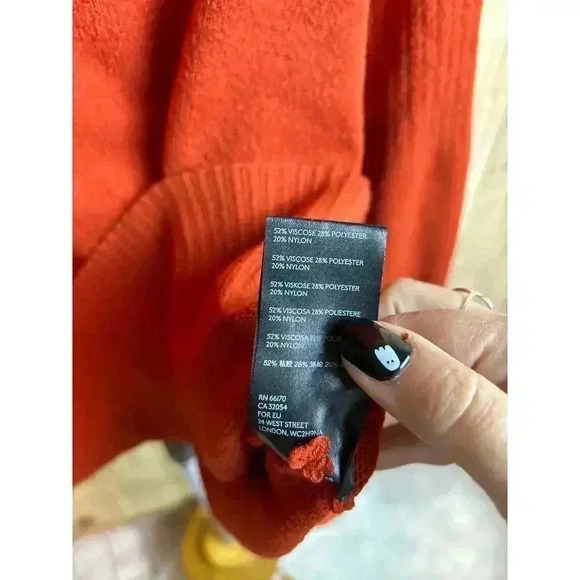 Anthropologie Cowl Neck Balloon Sleeves Sweater Burnt Orange Size S - Picture 8 of 8